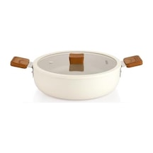 Ceramoni Seramik Basık Tencere 26 Cm-krem 12v