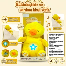 Nefes Alan Işıklı Ve Müzikli Uyku Arkadaşı Peluş Civciv - Sakinleştirici Bebek Oyuncağı Lisinya Sarı