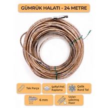Tır Dorse Kamyon Konteyner Gümrük Halatı Galvanizli Çelik Tel 24 Metre 6mm