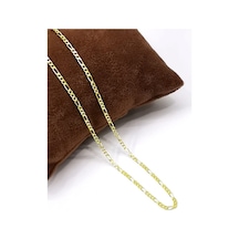 Omar Silver Unisex Extra Ince Figaro 1,9 Mm Gold Altın Kaplama 92