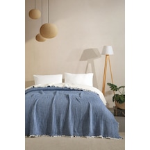 Varol 5 Katlı %100 Pamuk Müslin Yatak Örtüsü 230x240 Cm Lacıvert/cıftkısılık Lacivert