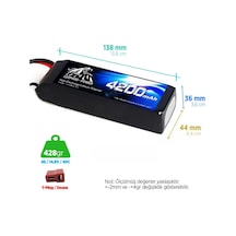 Leopard Power 4200 mAh 14.8V 4S 40C Lityum Polimer Lipo Batarya Pil T Plug
