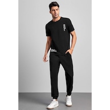 Uyguntarz Unisex Belive İn Your Self Baskılı Eşofman Takımı Siyah