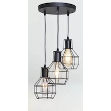 Riolight Retro Üçlü Kafesli Avize Çap: 30Cm