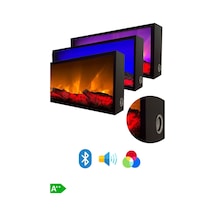 Arif Şömine Dekoratif Elektrikli Yapay Şömine - Klasik Özel Ölçü 4 - Farklı Renk Modları, Kumandalı, Bluetooth