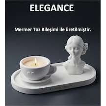 Üçlü Dekoratif Amaçlı Kahve Fincanı & Kız Obje Set 87890732