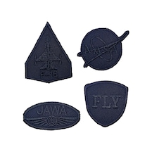 Ütü Ile Yapışan Arma - Patch - Delik Yama Set-2 Modeli Lacivert 4'lü Set - 327555497