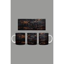 Ahşap - Wood Temalı Kupa Hediyelik Sunumluk Çeyizlik Kahve Fincanı Model 118