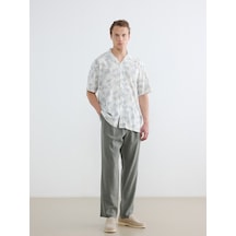 Lcw Vision Haki Regular Fit Keten Görünümlü Erkek Pantolon