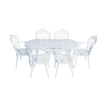 Rehome Alüminyum Masa Sandalye Takımı Cg735 Beyaz