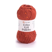 Yarnart Cotton Gold Paıllettes - Örgü İpi Kiremit-7117 Genel