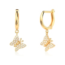 Minik Kelebek Altın Kaplama Gümüş Küpe