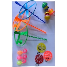 3'er Adet Ufo Fırıldak Plastik Topaç Ufo Fırfır Su Yüzüğü Nostaljik Eğitici Oyuncaklar