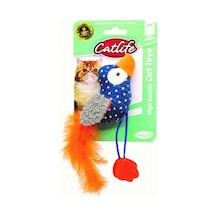 Catlife Kedi Oyuncağı Peluş Kuş Tüylü Kuyruklu Puantiyeli Sevimli Kuş 203090