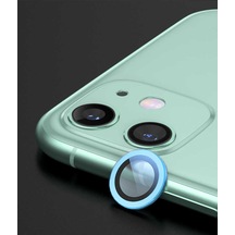 Noktaks - iPhone Uyumlu 11 - Kamera Lens Koruyucu Cl-07 - Mavi
