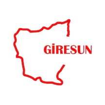 Giresun Harita Araba Sticker 17x17 Cm Kırmızı