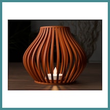 Trendexa 3d Baskı Oluklu Dalga Formlu Fener Tealight Mumluk Heykelsi Dekoratif Mum Tutucu Mac Çok Renkli