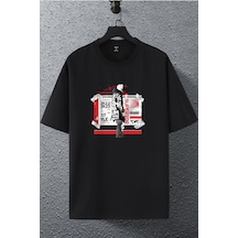Unisex Kadın Erkek Superior Man Bts Baskılı Oversize T-shirt Siyah Mck2473 Siyah