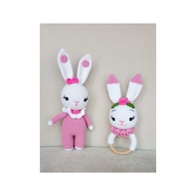 Pembe Tavşan Seti Organik Oyuncak