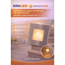 Sensörlü Ledli Koridor Ve Merdiven Led Spot Kare Günışığı Gün Işığı