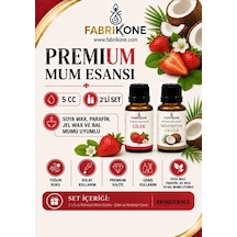 Premium Mum Esansı 5 Cc 2'li Set - Çilek, Hindistan Cevizi - Soya Wax, Parafin, Jel Wax Ve Bal Mumu Uyumlu Bkfab2ckhc5 Karışık