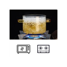 Kapaklı Borosilikat Cam Tencere Seti Şeffaf