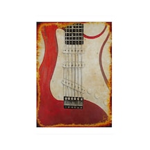 Bedeko Kırmızı Elektro Gitar Model Mdf Tablo 35 Cm X 50 Cm