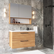 Teta Home Batum 80 Cm Mdf Banyo Dolabı Seti Teak Teak