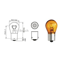 Bosch  Sarı Tek Duy Ampülü Şaşı Sinyal Ampülü 1987302812