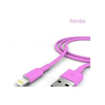 İphone Şarj Data Kablosu - Pembe