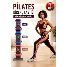 Orta Seviye 1 Adet Bacak Kalça Squat Fitness Egzersiz Direnç Lastik Pilates Bandı Plates Lastiği Çok Renkli