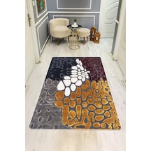 Modern Desenli Dijital Baskı Kaymaz Taban Halı H1112 Renkli