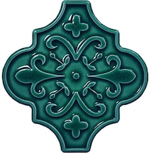 Armada Çini 12x12 Ottoman Çiçekli Arabesk Yeşil Çini Karo Seramik