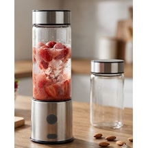 Usb Type C Şarjlı Cam Blender 6 Bıçaklı Smoothie Ve Shake Blender