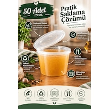 50 Adet 120 Ml Sızdırmaz Mini Saklama Kabı Sosluk Buzluk Kabı Mıt1369 Şeffaf