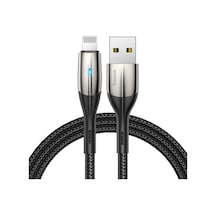 Baseus Horizontal Calsp-b01 1 M Usb To Lightning Hızlı Şarj Kablosu Işıklı Siyah