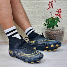 Jump 29676 Çoraplı Krampon Çimsaha Futbol Ayakkabı Siyah - Altın Jump 29676 Çoraplı Krampon Çimsaha Futbol Ayakkabı Siyah - Altın