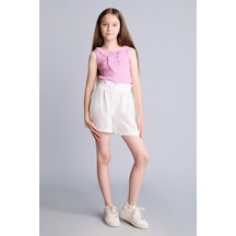Defacto %100 Pamuk Müslin Şort Kız Çocuk I0059a826hser105 Ekru-er105