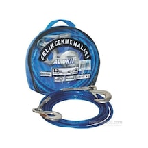 Autokit Çelik Çekme Halatı Çeki Halatı 6mm 4 Metre
