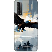 Huawei P Smart 2021 Uyumlu Uçan Kartal Desenli Silikon Kılıf