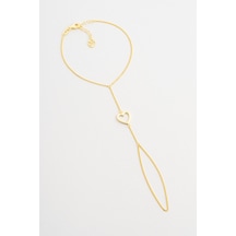Büyülü Kalp 18 Ayar Sarı Altın Kaplama 22 Cm Gümüş Şahmeran Sarı