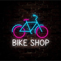 Bıke Shop Yazılı Ve Şekilli Neon Tabela Çok Renkli