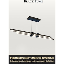 Cosmo Füme Işık Lineer Led Sarkıt Avize Kumandalı Dim Edilir Aşağı Işık Doğal Işık