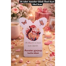 10 Adet Anne&bebek Kelebek Şekilli Tebrik Kartı - Anneler Günü Hediyesi - Küpe & Anahtarlık Kartı