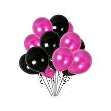 50 Adet Metalik Sedefli Fuşya-siyah Helyumla Uçabilen Balon