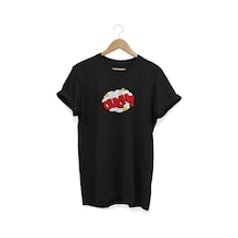 Ouch Baskılı Siyah T-shirt Siyah