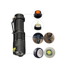 Mini Güçlü Şarjlı Pilli El Feneri Watton Wt-304 Siyah Mini Güçlü Şarjlı Pilli El Feneri Watton Wt-304 Siyah