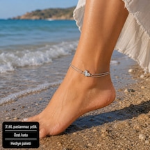 Luna Clover Anklet Luna Yonca Çelik Halhal Çok Renkli