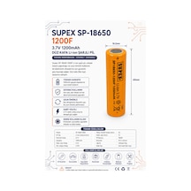 Supex Sp 18650-1200f 3.7v 1200mah Düz Kafa Li-ıon Şarjlı Pil