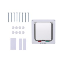 Geeksen Küçük Boy Beyaz Evcil Hayvan Kapısı - Kedi Köpek Giriş Çıkış Kontrolü, Sessiz Ve Güvenli Abs Plastik Tasarım